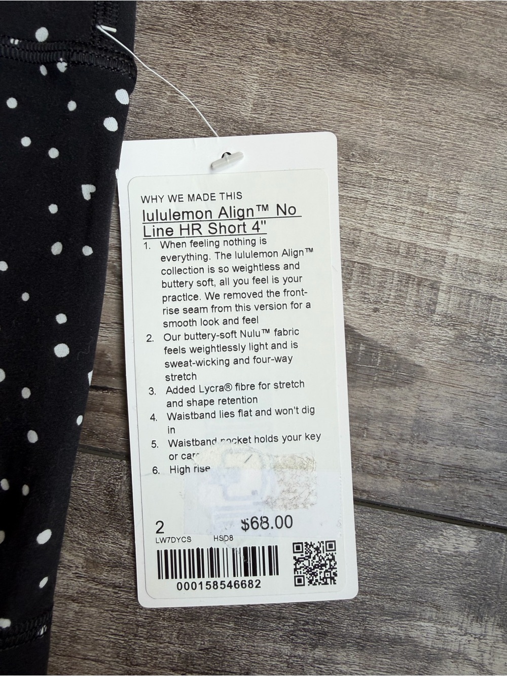 Lululemon Set NWT (scattered hearts/polkadots) Align Bikers/Flow Y Bra Size 2 - Picture 2 of 10